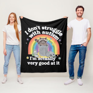 Ik Worstelen Niet Met Autisme Autistisch Grappige  Fleece Deken