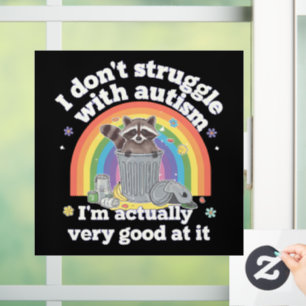 Ik Worstelen Niet Met Autisme Autistisch Grappige  Raamsticker