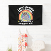 Ik Worstelen Niet Met Autisme Autistisch Grappige Spandoek (Insitu)