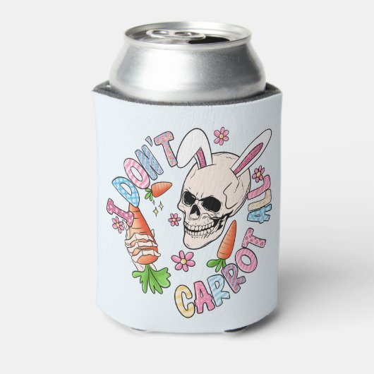 Ik wortel helemaal niet - Schattige schedelkonijn  Blikjeskoeler (Blikje Achterkant)