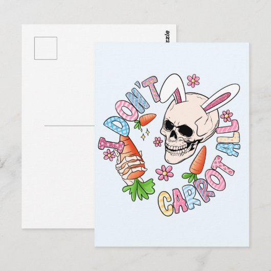 Ik wortel helemaal niet - Schattige schedelkonijn Briefkaart (Voorkant / Achterkant)