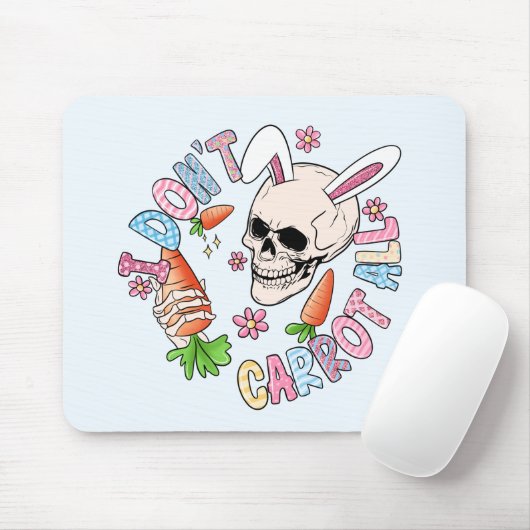 Ik wortel helemaal niet - Schattige schedelkonijn Muismat (Met muis)