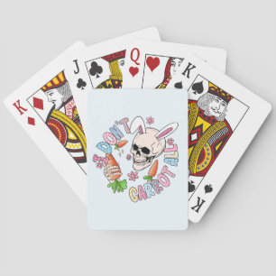 Ik wortel helemaal niet - Schattige schedelkonijn  Pokerkaarten