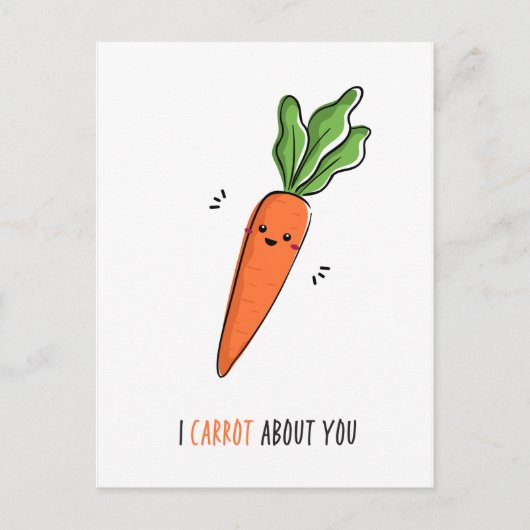 Ik Wortel Om Jou Hinnige Woordspeling Briefkaart (Voorkant)