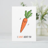 Ik wortel over je grappige woordspun bedankkaart (Staand voorkant)