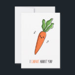 Ik wortel over je grappige woordspun bedankkaart<br><div class="desc">Een grappige woordspeling met een wortel voor alle gelegenheden!</div>