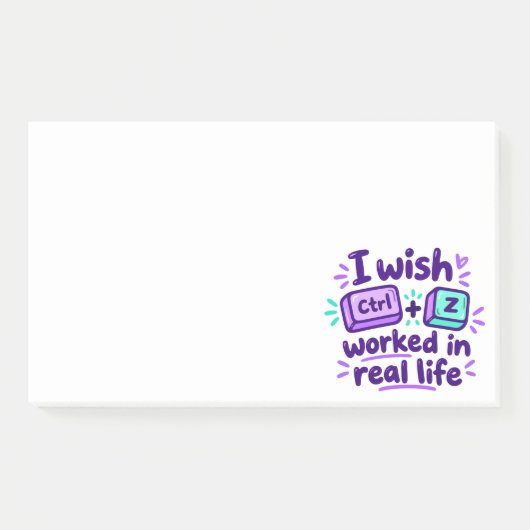 Ik wou dat Ctrl Z in het echte leven werkte - tech Post-it® Notes (Voorkant)