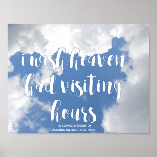 Ik wou dat de hemel een bezoekuur had | Sympathiep Poster (Voorkant)
