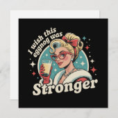  Ik wou dat deze eggnog sterker was familie kerst  Feestdagenkaart (Voorkant / Achterkant)