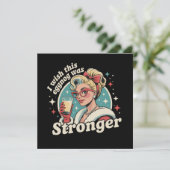  Ik wou dat deze eggnog sterker was familie kerst  Feestdagenkaart (Staand voorkant)