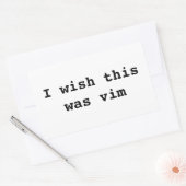 Ik wou dat dit vim was rechthoekige sticker (Envelop)