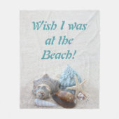 Ik wou dat ik bij het strand was fleece deken (Voorkant)