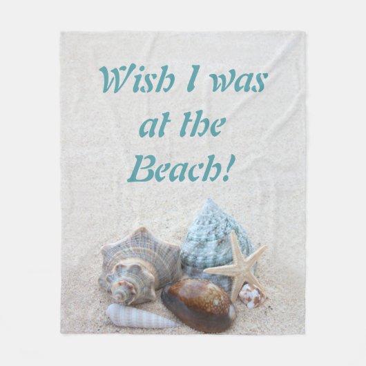 Ik wou dat ik bij het strand was fleece deken (Voorkant)