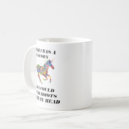 Ik wou dat ik een eenhoorn was koffiemok (Voorkant links)
