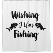 Ik wou dat ik een grappig citaat aan het vissen wa douchegordijn (Voorkant)