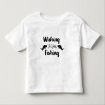 Ik wou dat ik een grappig citaat aan het vissen wa kinder shirts<br><div class="desc">Penseelscripttypografie Wishing I was vissen</div>