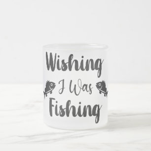Ik wou dat ik een grappig citaat aan het vissen wa matglas koffiemok