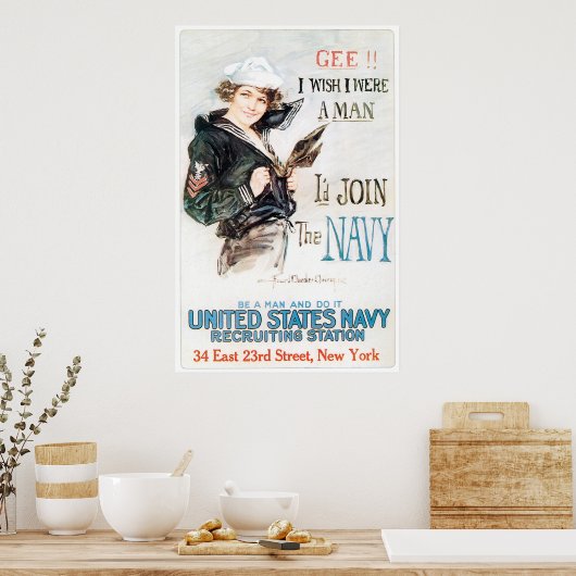 Ik wou dat ik een MAN was. Poster (Keuken)