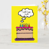 Ik wou dat ik een taart verjaardagstaart leuk Wens Kaart (Gele Bloem)