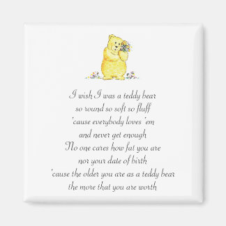 Ik wou dat ik een Teddy Bear gedicht magneet was