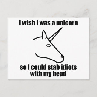 Ik wou dat ik een unicorn was briefkaart