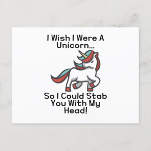 Ik wou dat ik een unicorn was briefkaart
