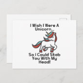 Ik wou dat ik een unicorn was briefkaart (Voorkant / Achterkant)