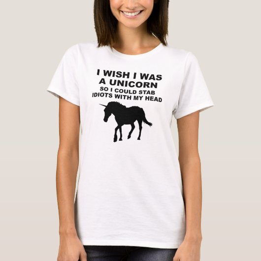 Ik wou dat ik een unicorn was t-shirt (Voorkant)