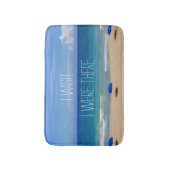 Ik wou dat ik er was - Blue Beach Umbrella Badmat (Voorkant Verticaal)