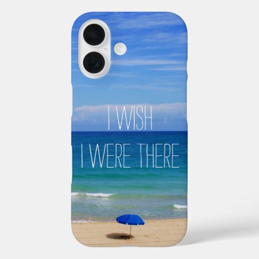 Ik wou dat ik er was - Blue Beach Umbrella Case-Mate iPhone Case (Achterkant)