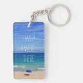 Ik wou dat ik er was - Blue Beach Umbrella Sleutelhanger (achterkant)