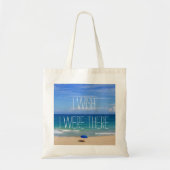 Ik wou dat ik er was - Blue Beach Umbrella Tote Bag (Voorkant)