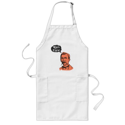 "Ik wou dat ik Fish'n was" Lang Schort (Voorkant)