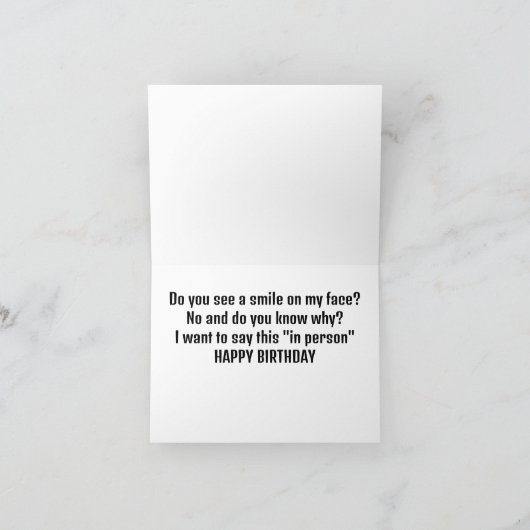 IK WOU DAT IK "GELUKKIGE VERJAARDAG" PERSOONLIJK K KAART (Binnen)