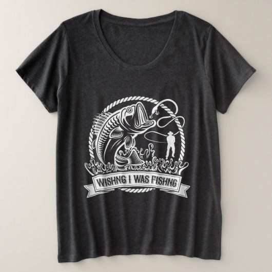Ik wou dat ik Gevist was Grote Maat T-shirt (Design voorkant)