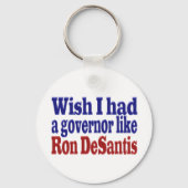 Ik wou dat ik gouverneur Ron DeSantis rode blauwe Sleutelhanger (Achterkant)