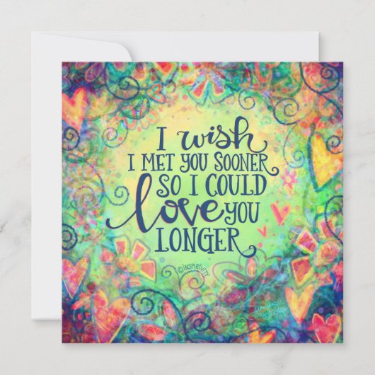 Ik wou dat ik je eerder had ontmoet Valentijn lief Notitiekaartje (Voorkant)