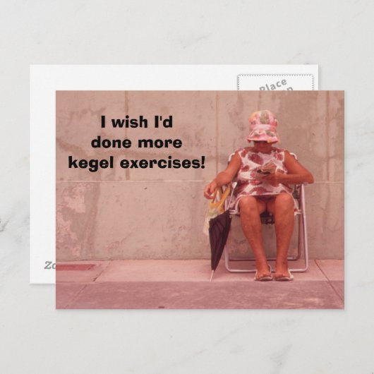 Ik wou dat ik meer kegel-oefeningen had gedaan! -  briefkaart (Voorkant / Achterkant)