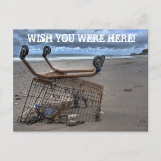 Ik wou dat je hier grappig was briefkaart