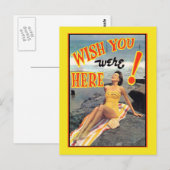 Ik wou dat je hier was! Bikini Beach Briefkaart (Voorkant / Achterkant)