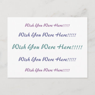 Ik wou dat je hier was, Briefkaart
