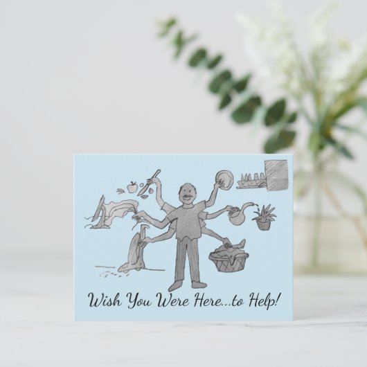 Ik wou dat je hier was briefkaart (Staand voorkant)