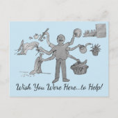 Ik wou dat je hier was briefkaart (Voorkant)