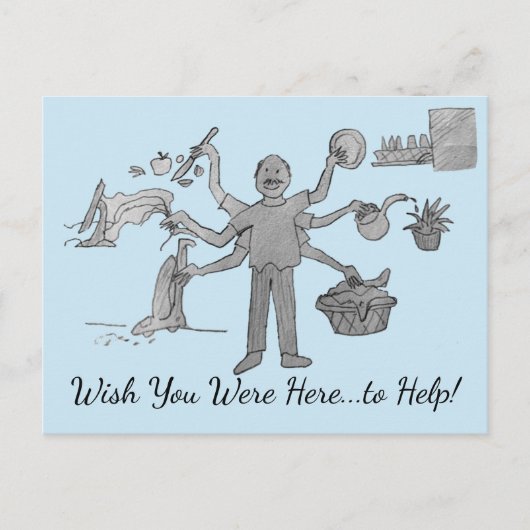 Ik wou dat je hier was briefkaart (Voorkant)