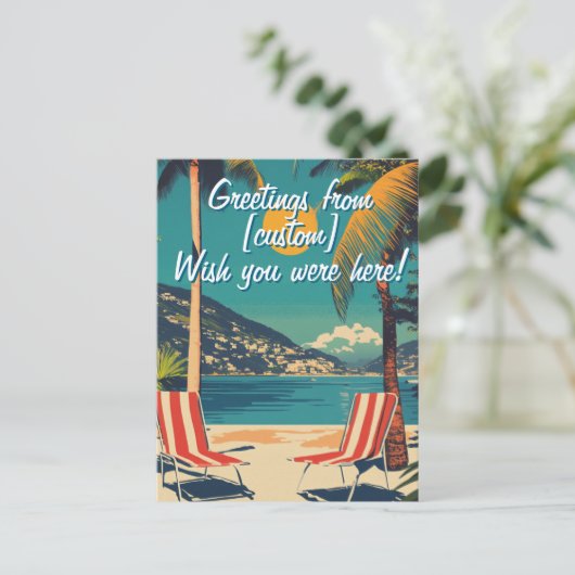 Ik wou dat je hier was!  briefkaart (Staand voorkant)