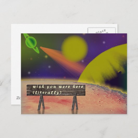 Ik wou dat je hier was briefkaart (Voorkant / Achterkant)