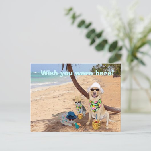 Ik wou dat je hier was! briefkaart (Staand voorkant)