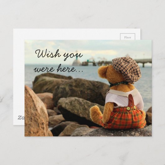 Ik wou dat je hier was briefkaart (Voorkant / Achterkant)