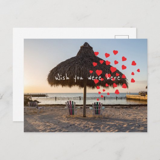 Ik wou dat je hier was feestdagenkaart (Voorkant / Achterkant)