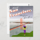 "Ik wou dat je hier was" Golden Gate Bridge Briefkaart (Voorkant / Achterkant)